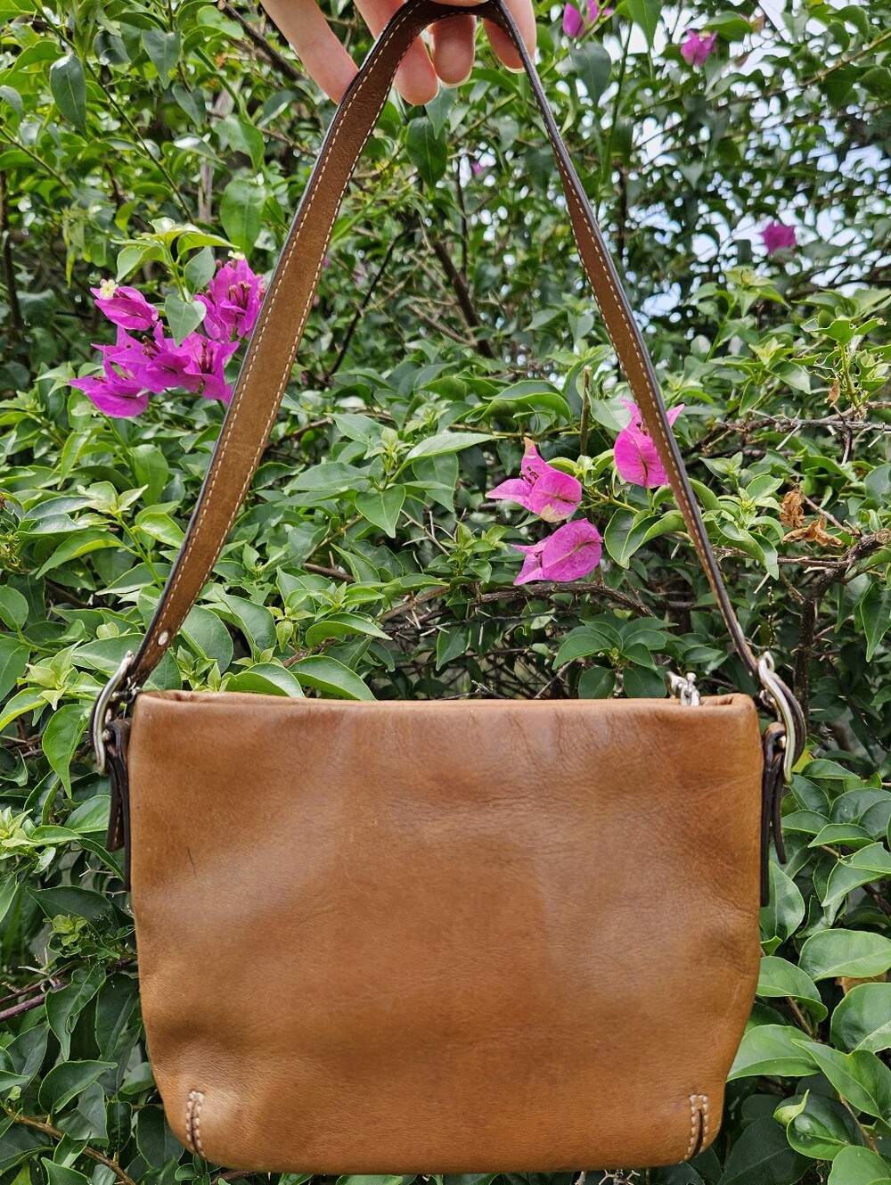 Vintage Coach Hampton Demi 7785 Brown Leather Mini Shoulder Bag Y2K